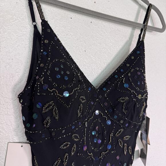 Vintage Sue Wong Nocturne Dress Womens 4 Beaded Silk Whimsigoth Fairy Y2K NEW - Picture 7 of 16